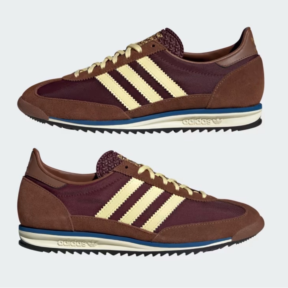 Adidas SL-72 Sneakers Maroon Almost Yellow Preloved Brown - size 8 - Picture 2 of 8
